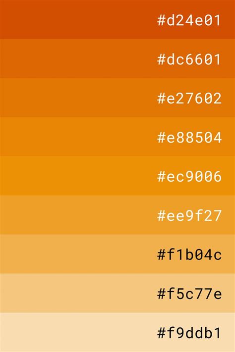 Orange color palette | Hex color palette, Orange color palettes, Digital paint color