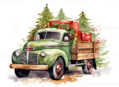 Vintage christmas car 28283008 PNG