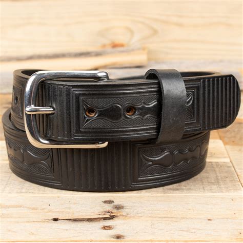 Black Box Embossed English Bridle Leather Belt – Yoder Leather Company