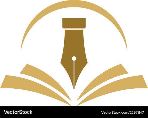 Open book pen education logo Royalty Free Vector Image