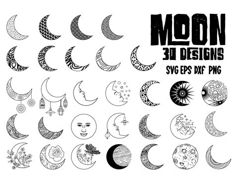 Moon Drawing, Hand-drawn Moon, Crescent Moon, Moon Element for Decorate ...