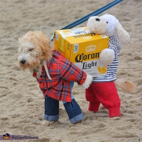 Dogs Carrying a Box of Corona Beer Costume