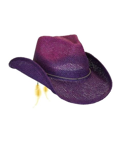 Women's Toyo Straw Summer Cowboy Hat w/Shapeable Brim Purple C512CMTZ6ST | Cowboy hats, Cowboy ...