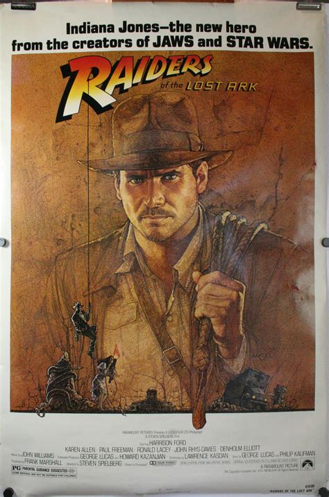 RAIDERS OF THE LOST ARK, Indiana Jones Original Vintage 1 sheet Movie Poster For Sale - Original ...