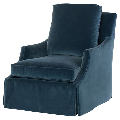 Anastasia Modern Classic Blue Velvet Feather Down Skirted Swivel Accent Chair - Kathy Kuo Home ...