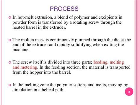 Hot melt extrusion