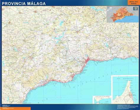 Province Malaga map from Spain | Wall maps of the world & countries for Australia