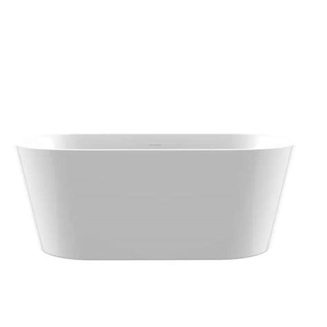 NTQ 51 in. x 27.5 in. Acrylic Free Standing Soaking Bathtub Modern Flatbottom Freestanding Alone ...