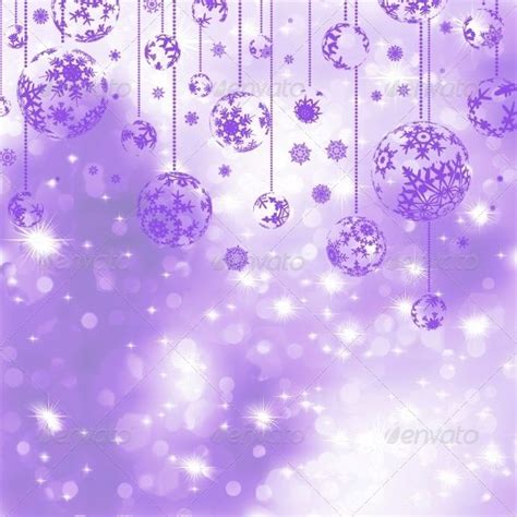 Elegant Purple Christmas Background with Ornaments and Snowflakes