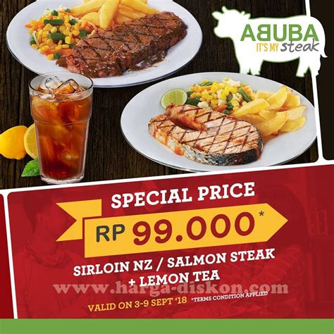 Special Price Sirloin NZ / Salmon Steak + Lemon Tea Hanya Rp99.000