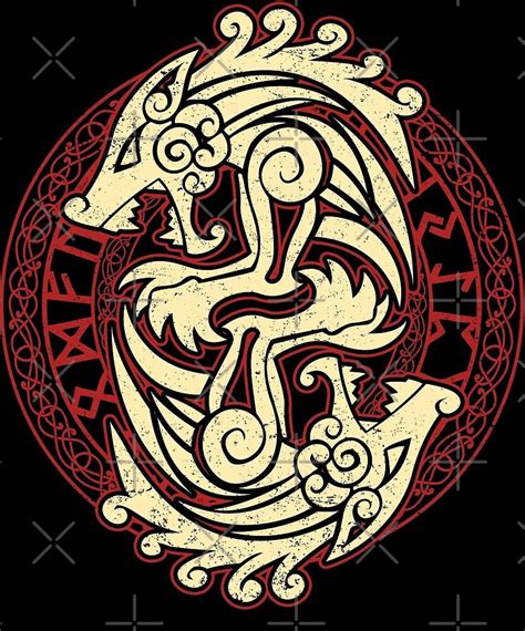 "Fenrir" by Dan Dee | Redbubble | Norse tattoo, Viking tattoos, Nordic ...