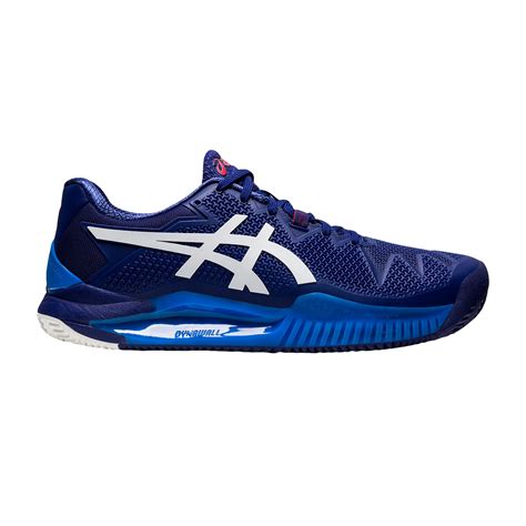 Asics Gel Resolution 8 Clay Men's Tennis Shoes - Dive Blue/White