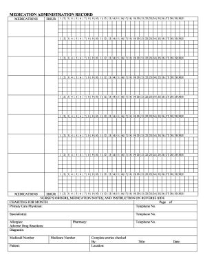 Sample Mar Sheets