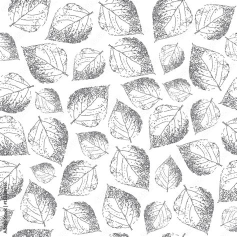 Birch leaves. Seamless pattern. Hand drawn. Graphic drawing. Illustration Stock Illustration ...