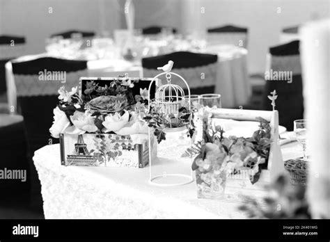 Black and white floral arrangements Stock Photo - Alamy