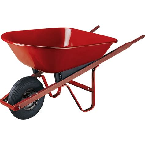 True Temper 4-cu ft 1 Wheel Steel Push Wheelbarrow in the Wheelbarrows department at Lowes.com