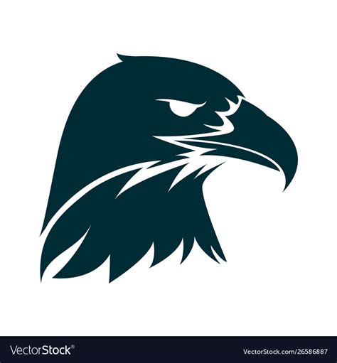 Eagle head silhouette logo design Royalty Free Vector Image