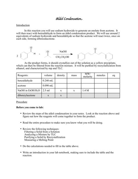 Aldol Condensation