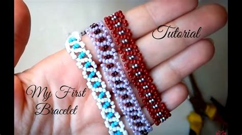 My first beaded bracelet - tutorial for beginners - YouTube