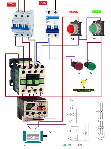 Marcha paro 380v-220v | Electrical circuit diagram, Basic electrical wiring, Electrical diagram