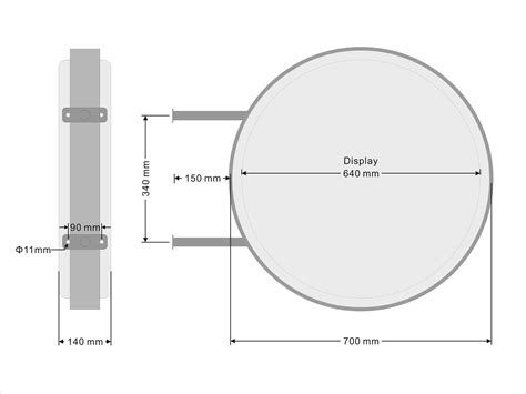 70cm Round Projecting Light Box LED shop sign