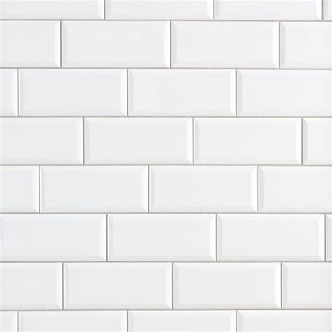 Bright White Ice Beveled Ceramic Wall Tile | Tijolo branco ...