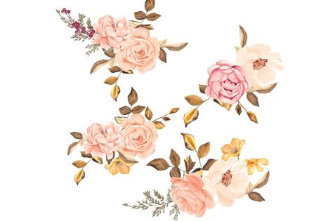 Watercolor Blush Gold Roses Clip Art | Blush and gold, Blush pink rose ...