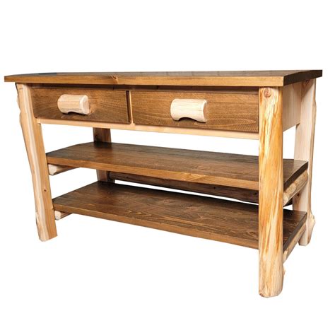 Farmhouse Entertainment Center | 2 Drawer | Log Furniture