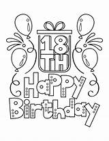 Printable Happy 18th Birthday With Balloons Coloring Page sketch template