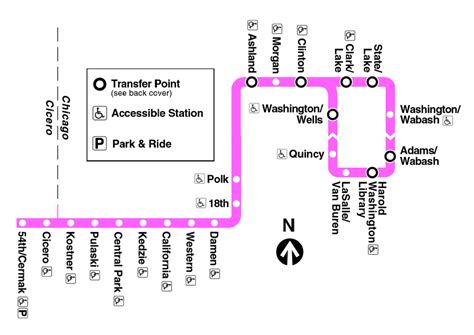 Pink Line Chicago | Pink Line Map And CTA Pink Line Stops (54th/Cermak – Loop Line)