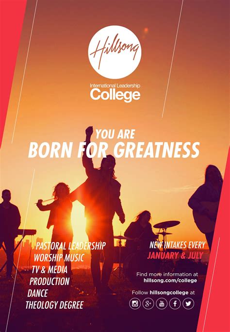 Campaign 'Born For Greatness' - Hillsong College on Behance | Hillsong college, College poster ...