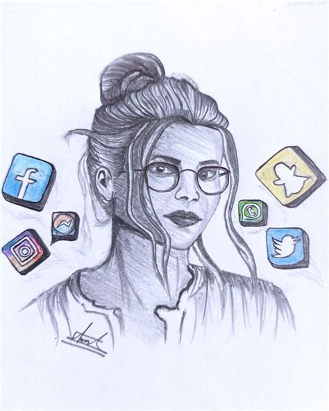 Social Influencer Girl Sketch | Girl sketch, Pencil sketch, Artwork