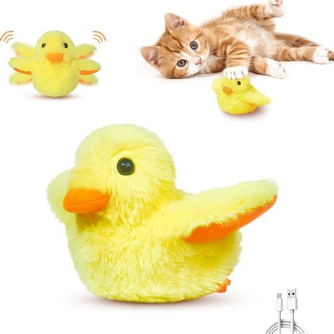 Cat Toy,Cat Toys Rechargeable Flapping Duck, Beating Wings Cat Kicker Catnip Toys, Touch ...