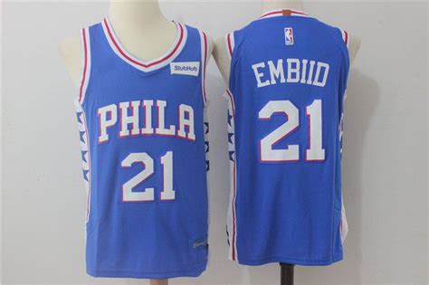 2018 2017 New #21 Joel Embiid Swingman Jersey Blue 100% Stitched S,M,L ...