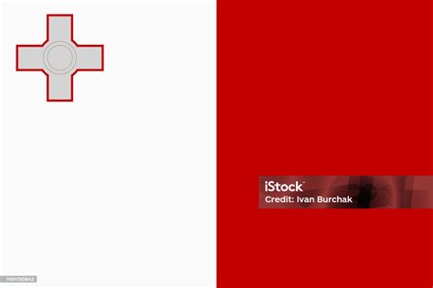 Flag Of Malta Official Colors Flat Vector Illustration Stock ...