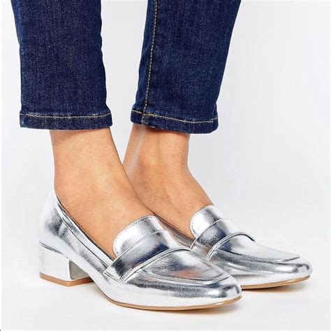 Distressed Shimmer Silver Metallic Loafer | Silver loafers, Loafers ...