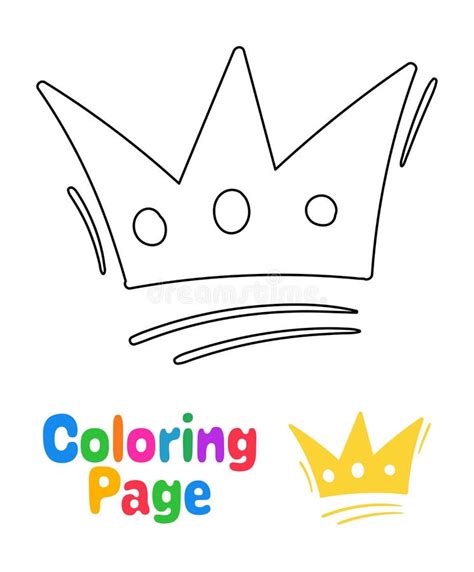 Coloring Page with Crown for Kids Stock Vector - Illustration of ...