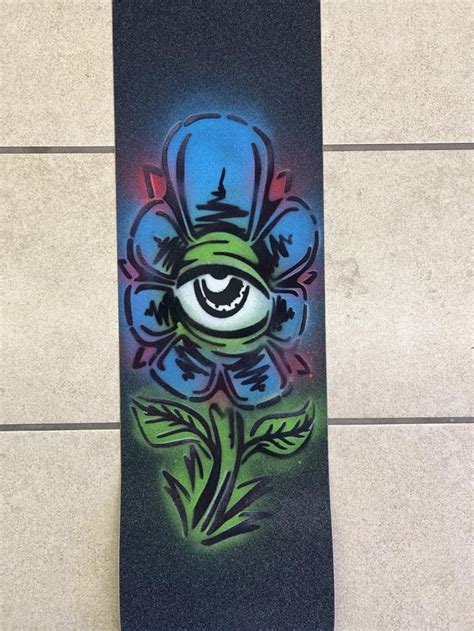 Skateboard grip tape art. : r/stencils