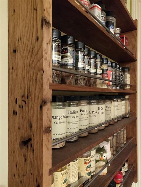 Custom Size Rustic Wall Mounted Spice Rack | Etsy | Wall mounted spice ...