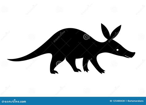 Aardvark black silhouette stock vector. Illustration of orycteropus - 125488438