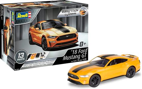 Amazon.com: Revell 85-1241 2018 Ford Mustang GT Model Car Kit 1:25 Scale 13-Piece Skill Level 2 ...