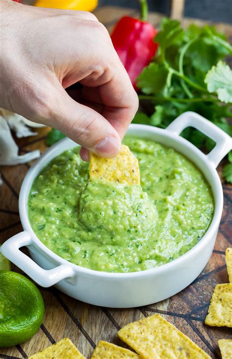 Avocado Salsa Verde Dip Recipe - Peas and Crayons Blog