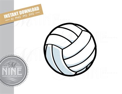 Volleyball Clip Art Downloads Vector Volleyball Ai Png Jpg - Etsy