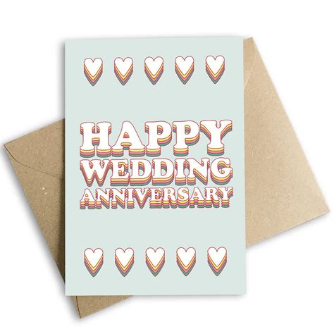 Happy Wedding Anniversary, Hearts Card By Mimi & Mae