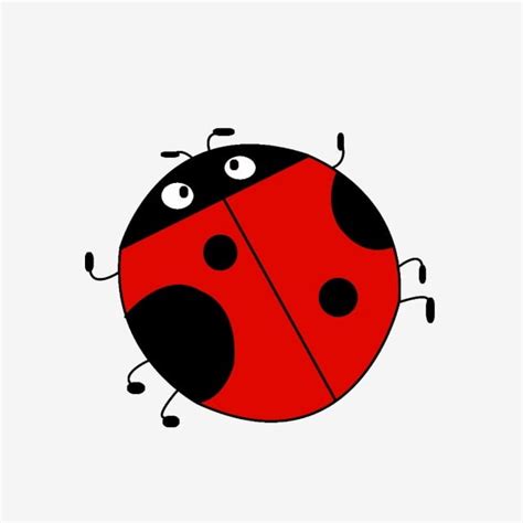 Cartoon Seven Spot Ladybug Cute Seven Spot Ladybug Animated Seven Spot Ladybug Ladybug, Red ...