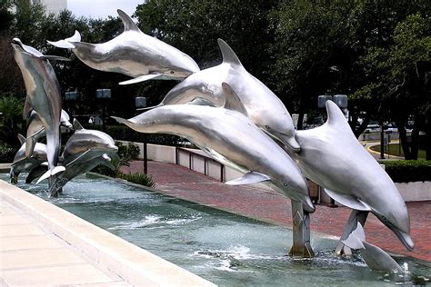 Stainless steel dolphins | Sculpture(s) at the Florida capit… | Flickr