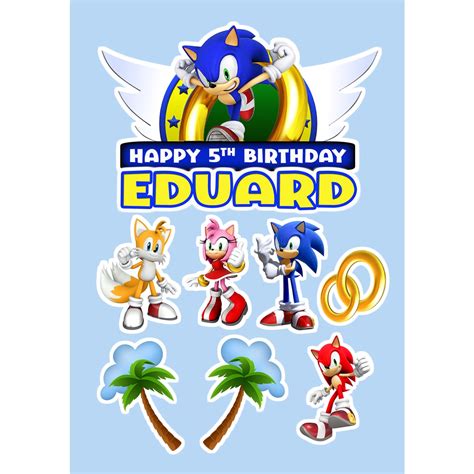 SONIC THE HEDGEHOG CAKE TOPPER PERSONALIZED with NAME and AGE ONLY | Shopee Philippines