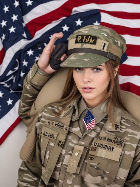 Premium AI Image | Girl with American flag