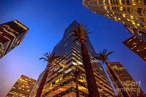 Los angeles Skyscrapers Night Photograph by Benny Marty - Pixels