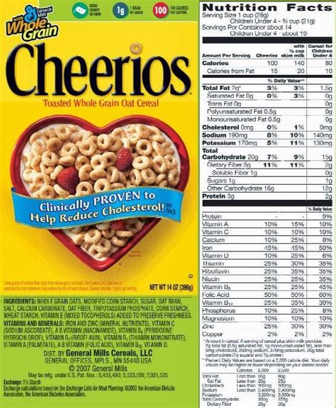 Cheerios, calories 100 1/2 cup